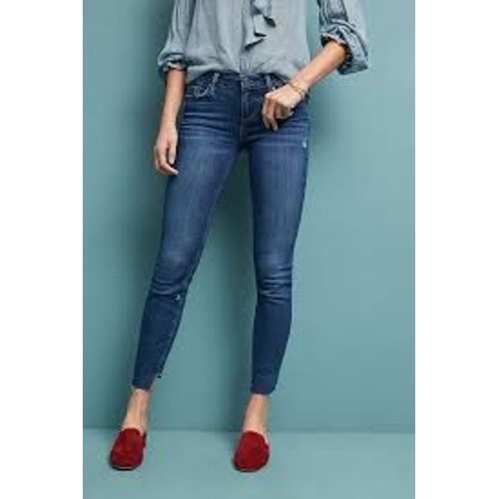 Paige Verdugo Ankle Jeans Blue Distressed Heritage Skinny Denim Size 28
